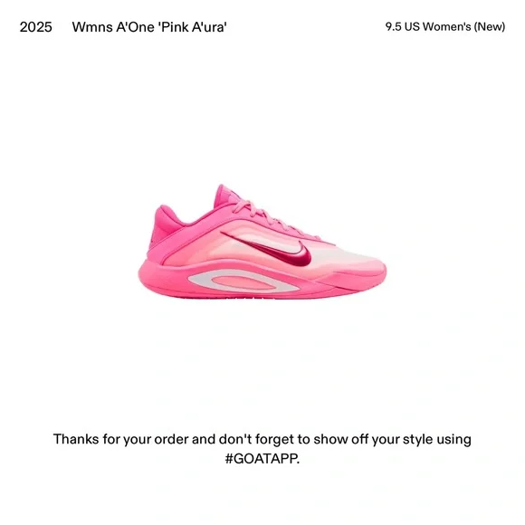 A'One 'Pink A'ura' Women’s Basketball Shoes A’ja Wilson Nike Size 9.5 BRAND NEW - Picture 3 of 3